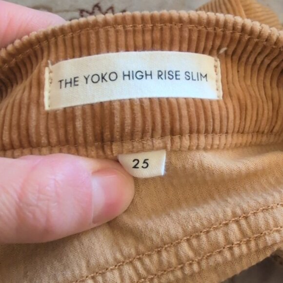 Denim Forum Corduroy Yoko High Rise Slim Pants - Brown - Picture 8 of 8